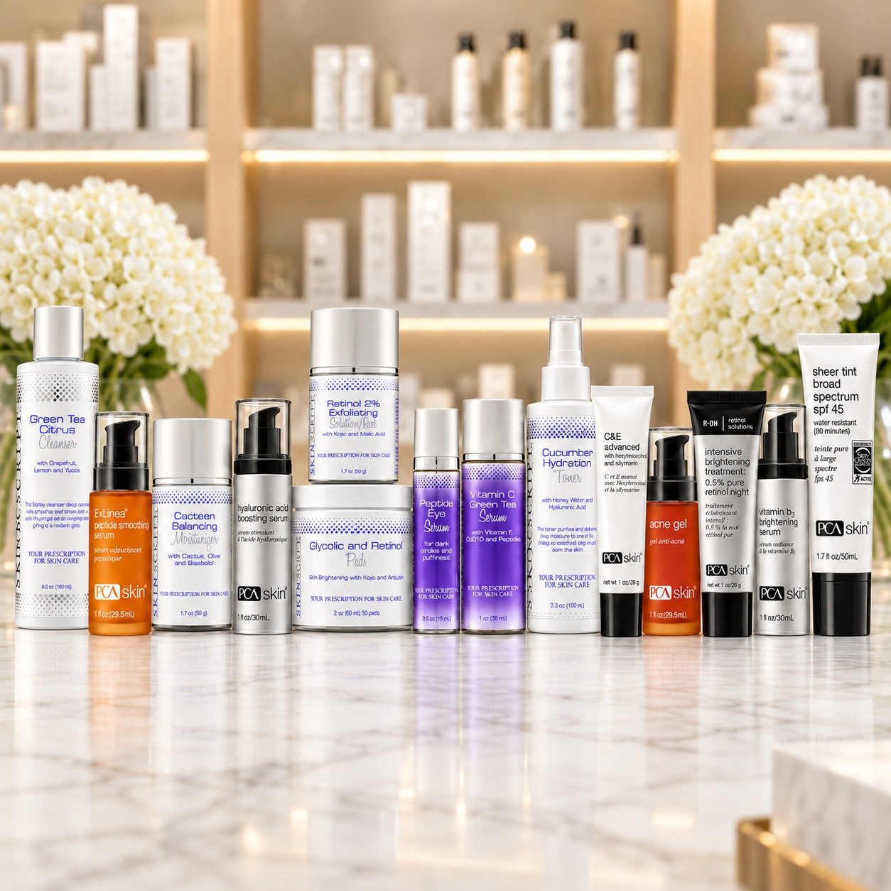 Majesty Day Spa retail skincare and gift display